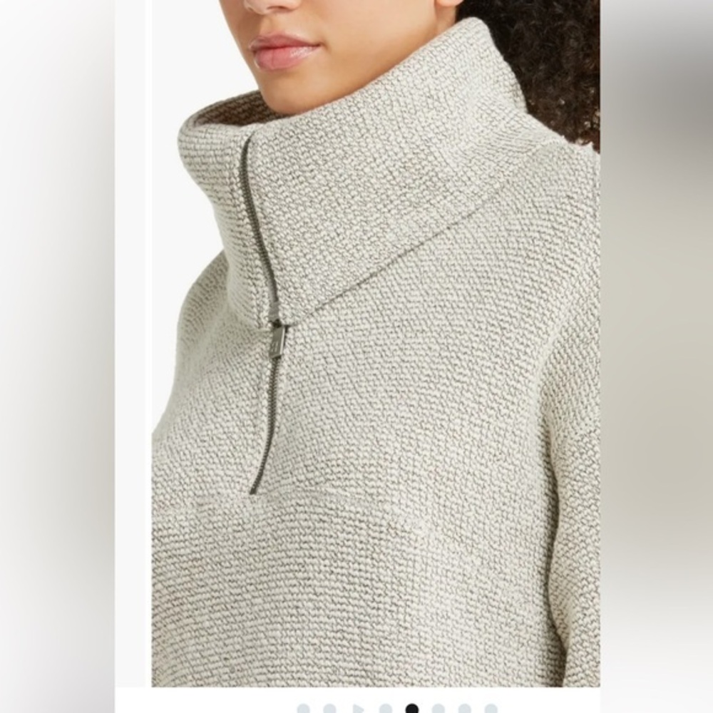Sweaty Betty Sweater Restful Boucle’ Half Zip Pullover Turtleneck